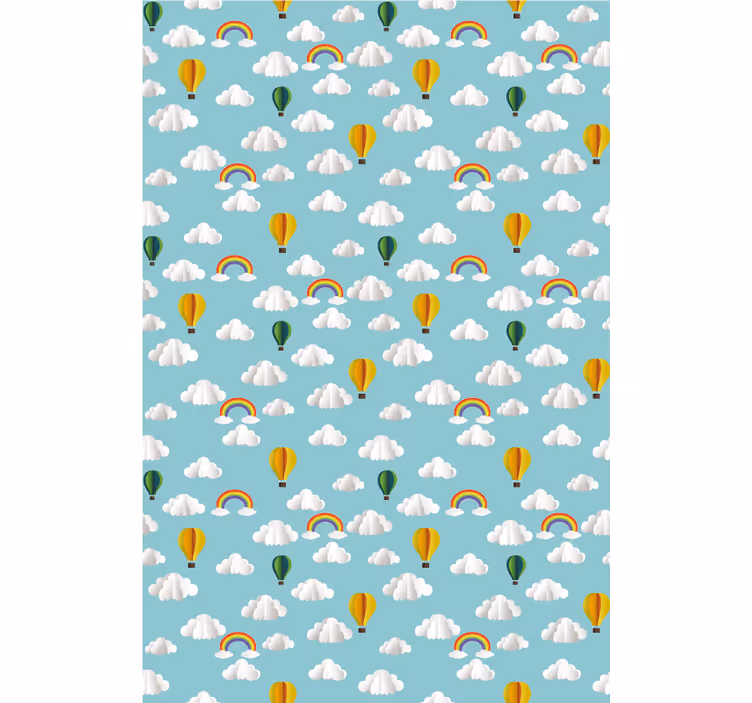 Air balloons and rainbows roller blind clouds - TenStickers