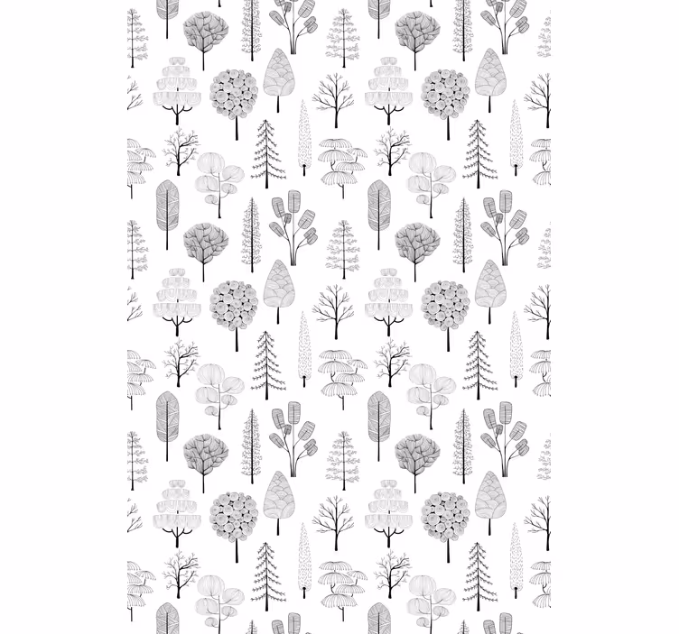 Grey minimalist trees skandinavian roller blind - TenStickers