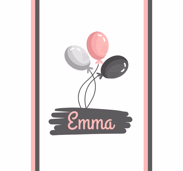 Balloons with name kids roller blind - TenStickers