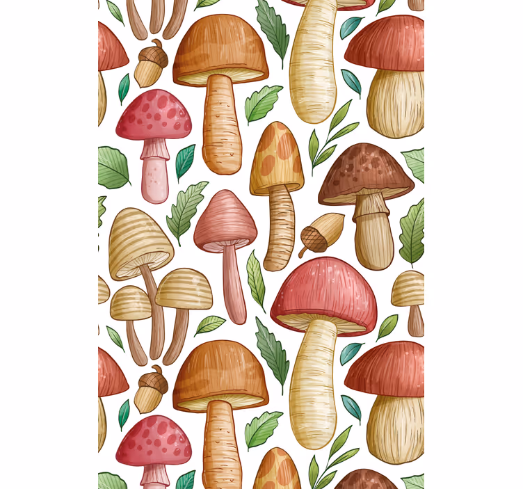 Mushroom Collection roller blind fruits - TenStickers