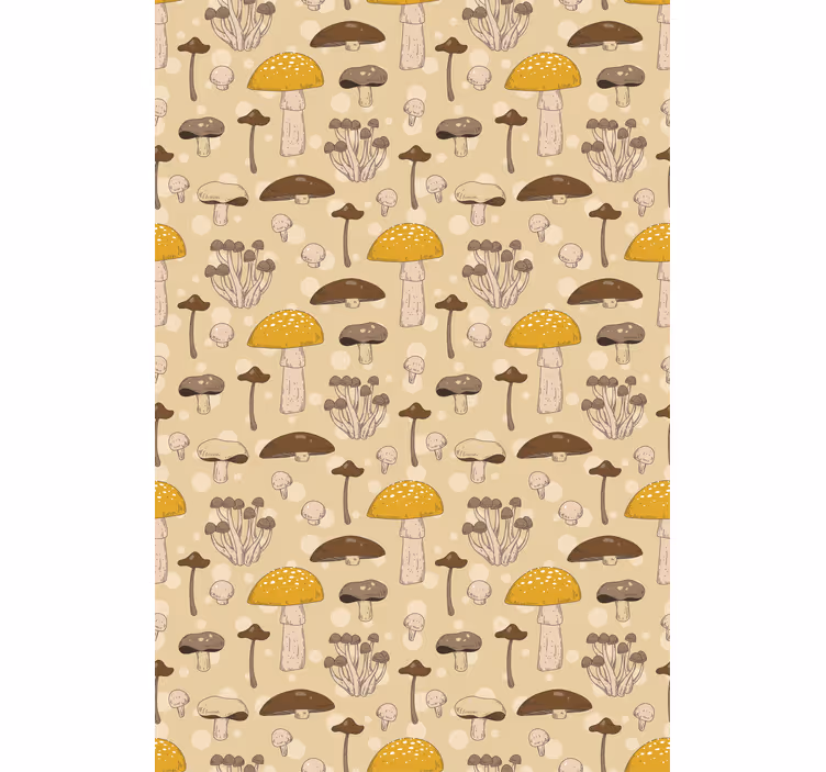 Mushroom Garden Pattern roller blind flowers - TenStickers
