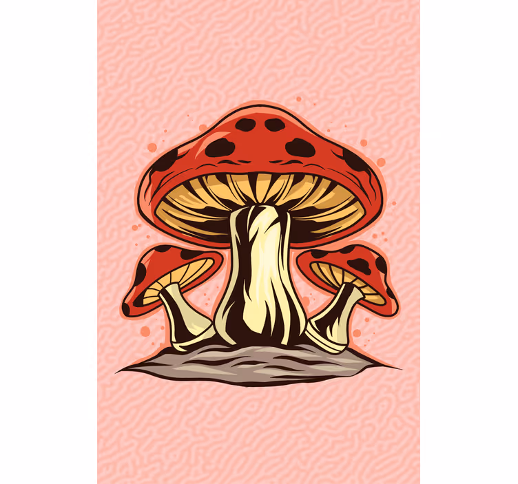 Vibrant Mushroom Trio roller blind flowers - TenStickers