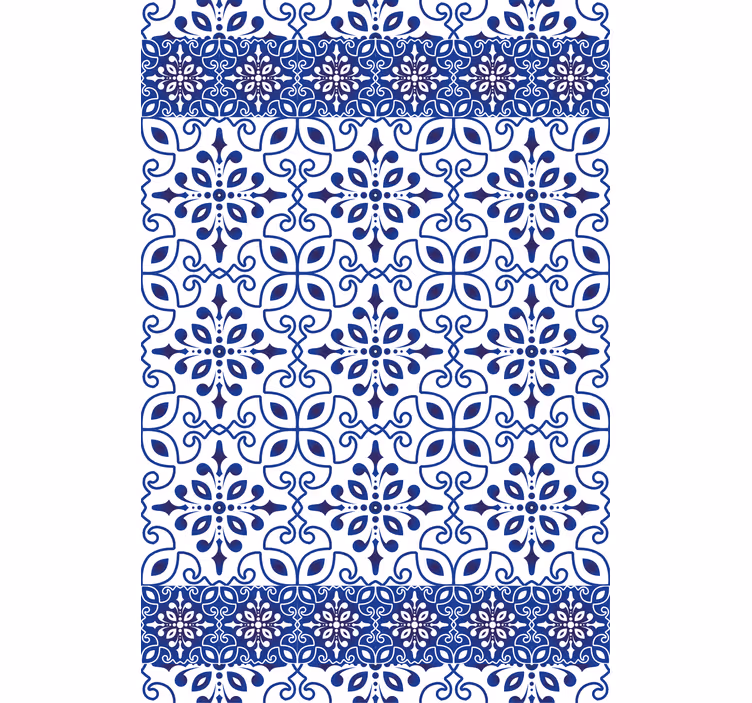 Ornate blue tiles bathroom roller blind - TenStickers