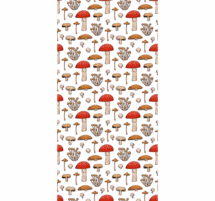 Mushroom brown pattern roller blind fruits - TenStickers