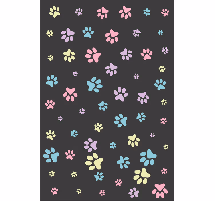 Colorful Paw Prints animal roller blind - TenStickers
