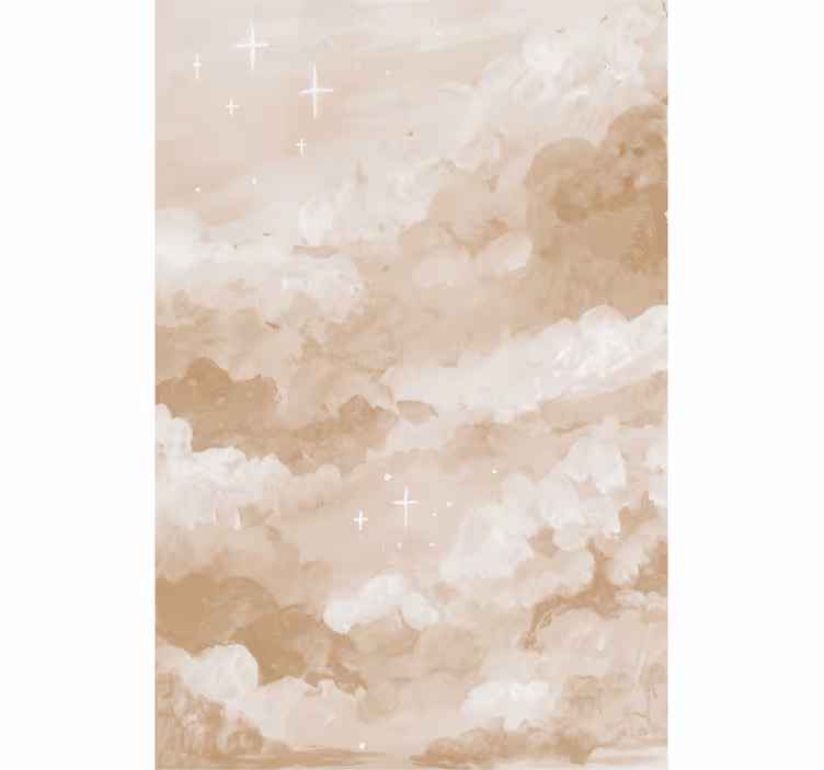 Calm brown patterns roller blind clouds - TenStickers