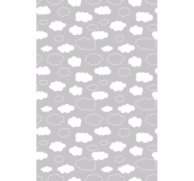 Fluffy gray pattern roller blind clouds - TenStickers