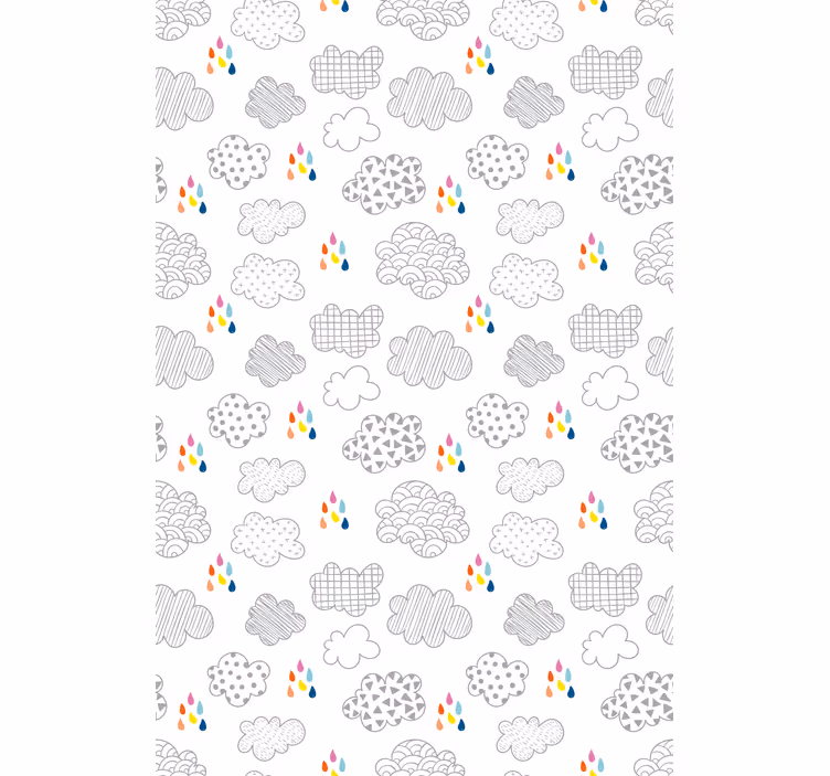 White clouds with colorful raindrops blind - TenStickers