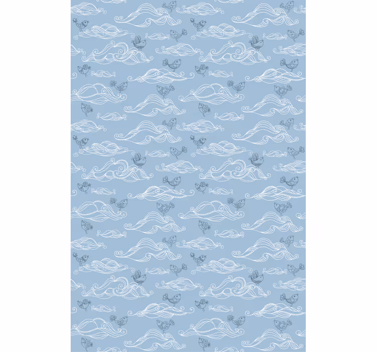 Flowing Waves and Birds roller blind clouds - TenStickers