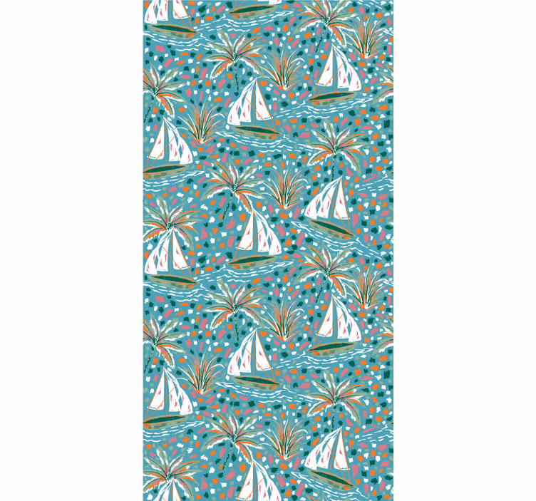 Watercolor ships pattern Living room blind - TenStickers