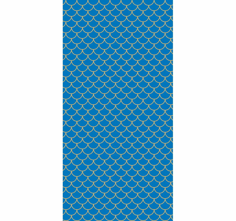 Blue fish scales pattern Bathroom blind - TenStickers