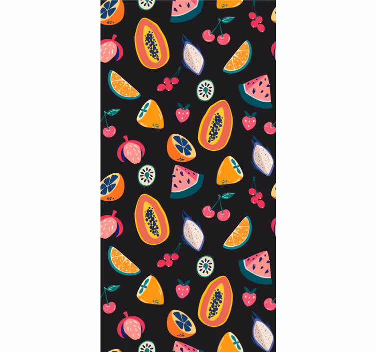 Colorful tropical motif roller blind fruits - TenStickers