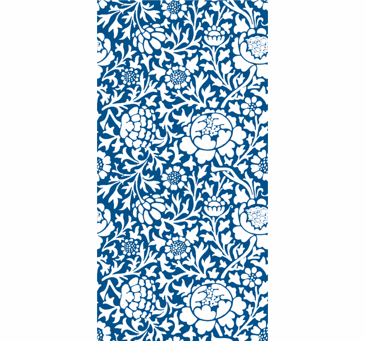 Blue vintage pattern floral roller blind - TenStickers