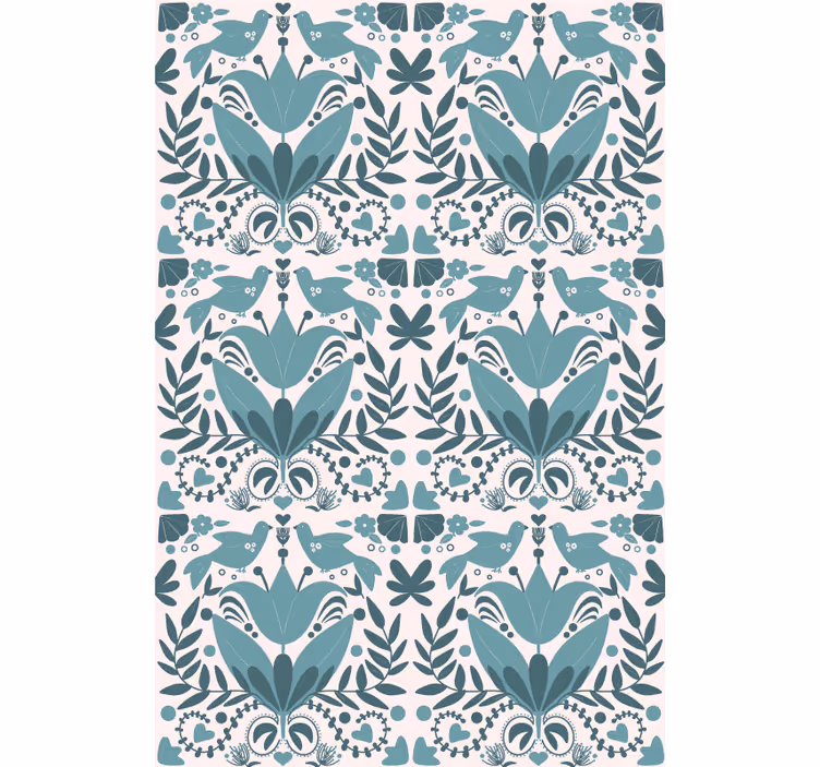 Pattern with Birds roller blind flowers - TenStickers