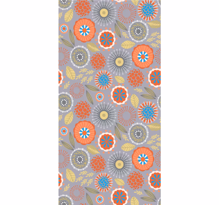 Roller blind flowers bright floral design - TenStickers