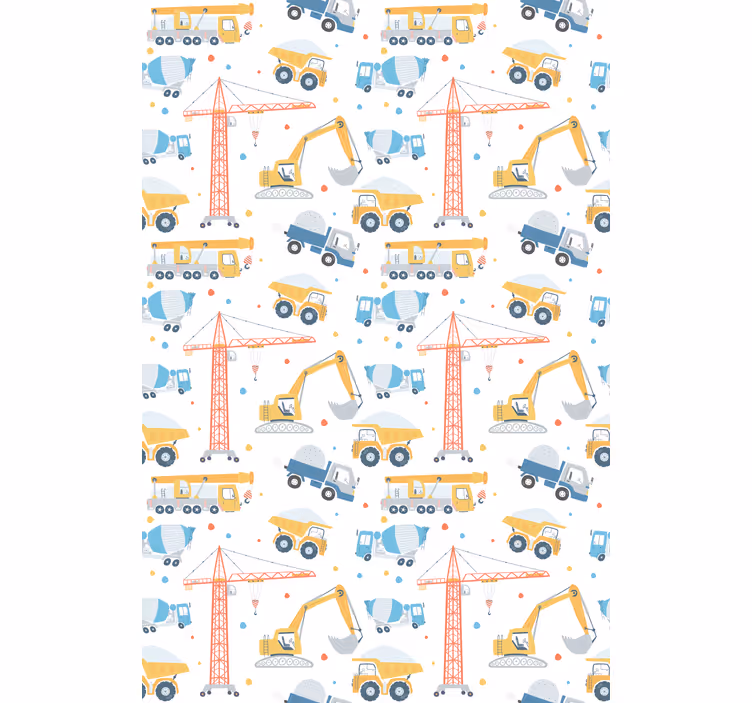 Pastel color construction vehicles Nordic blind - TenStickers