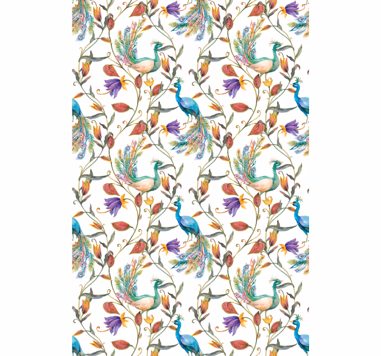 Elegant Peacock Floral roller blind flowers - TenStickers