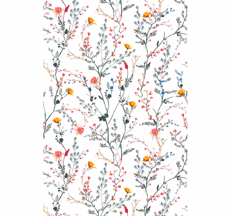 Floral Bird Pattern roller blind flowers - TenStickers