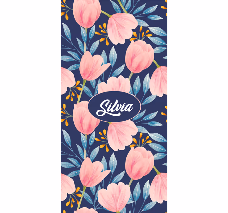 Pink Floral Design roller blind flowers - TenStickers