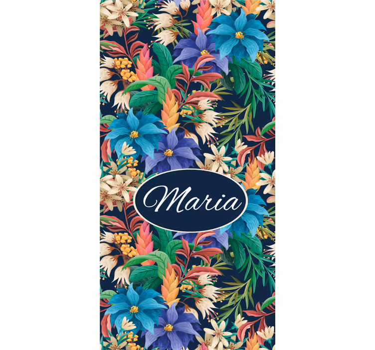 Floral Name Personalization roller blind flowers - TenStickers