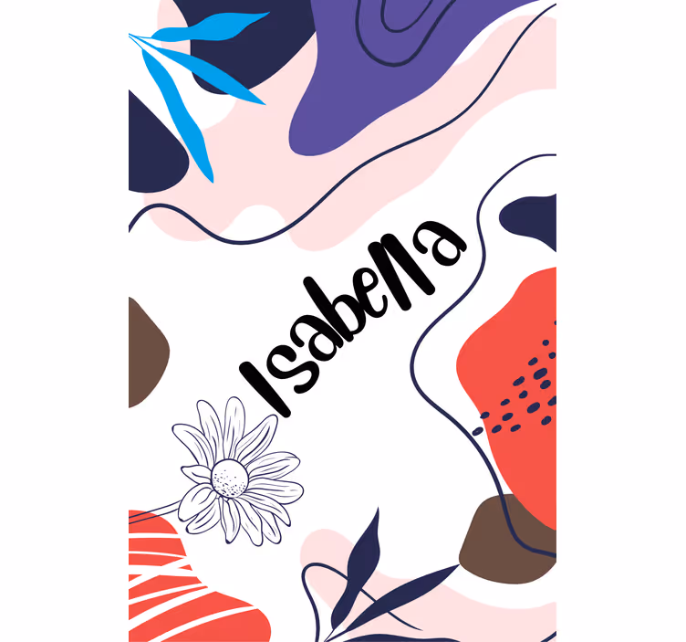 Floral name motif modern roller blind - TenStickers