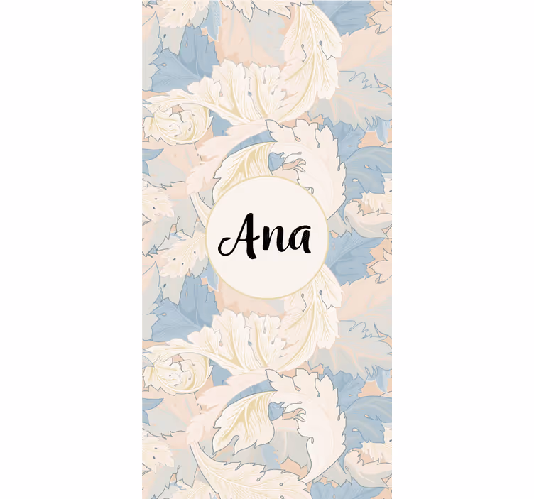 Botanical motif with name living room roller blind - TenStickers