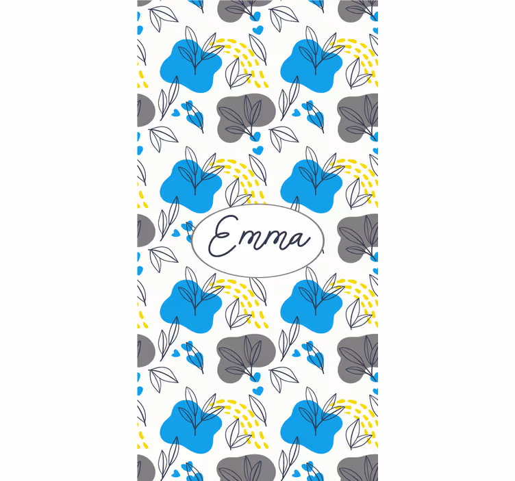 Custom floral name roller blind flowers - TenStickers