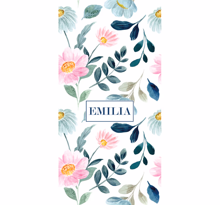 Floral Blossom With Name roller blind flowers - TenStickers