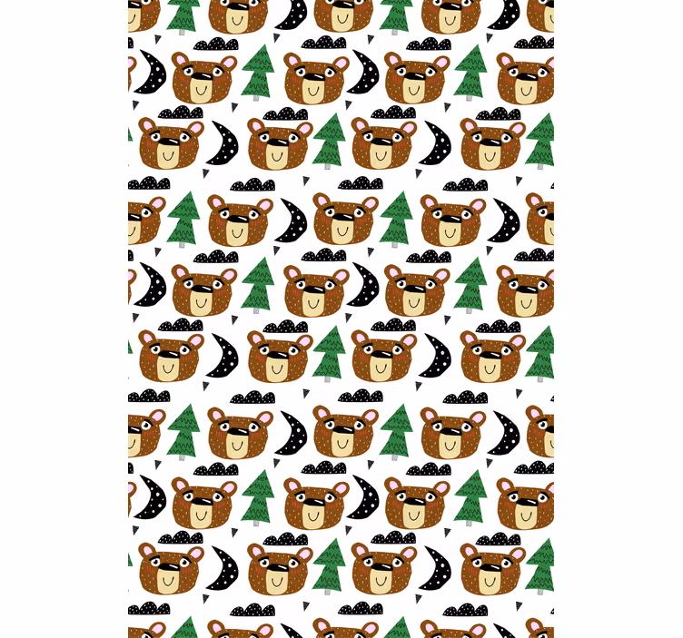 Baby bear patterns kids roller blind - TenStickers