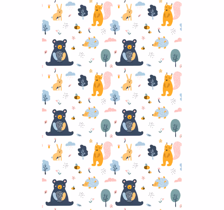 Nordic forest creatures animal roller blind - TenStickers