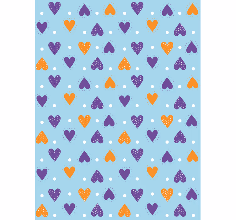 Purple and orange hearts Childrens blind - TenStickers