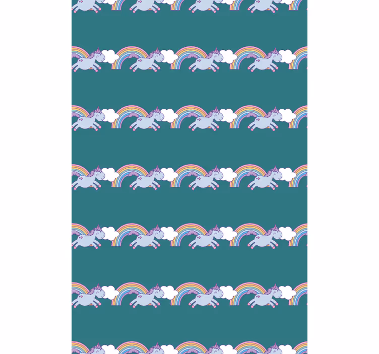 Running unicorns and rainbows kids roller blind - TenStickers