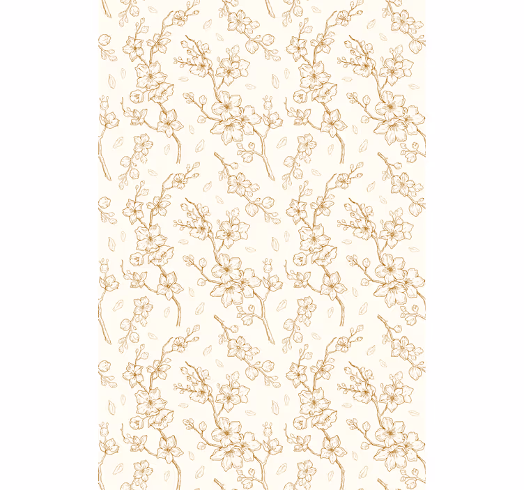 Cream flower sakura blossom Flower blind - TenStickers
