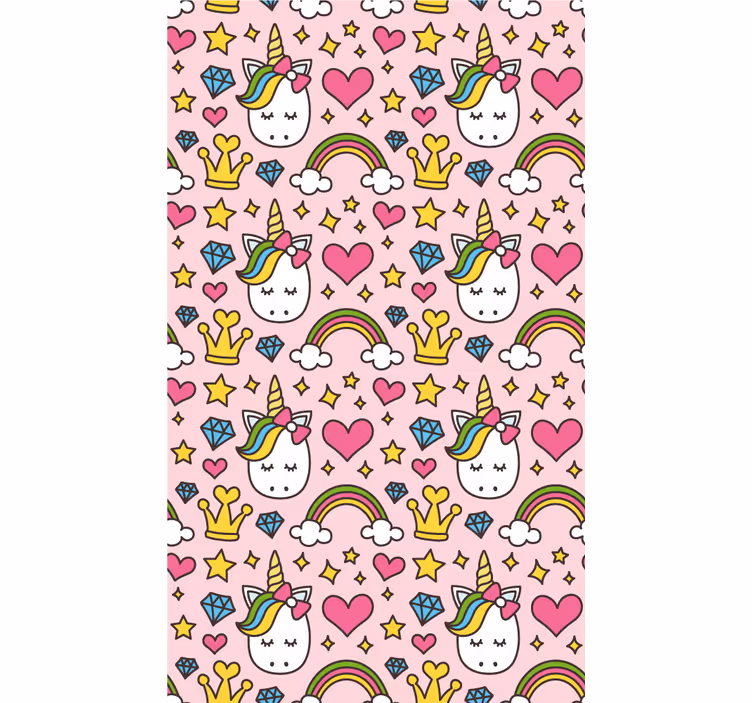 Unicorn Rainbow Pattern fun roller blind - TenStickers