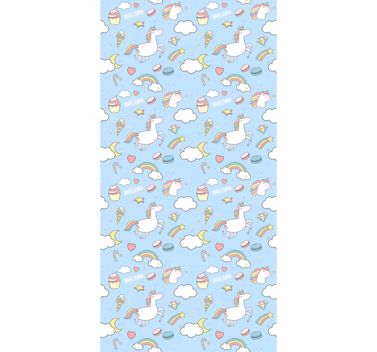 Cute unicorns and rainbows kids roller blind - TenStickers