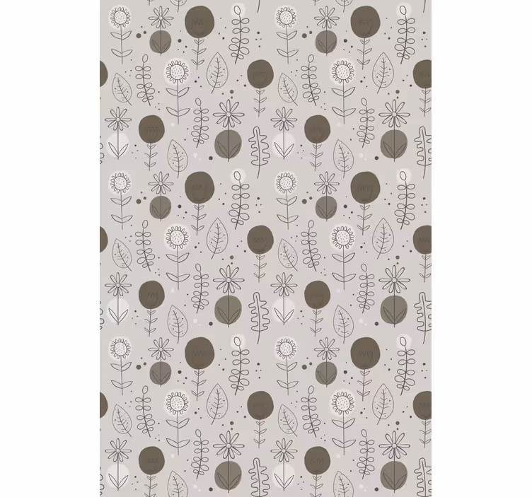 Grey stylish theme roller blind flowers - TenStickers