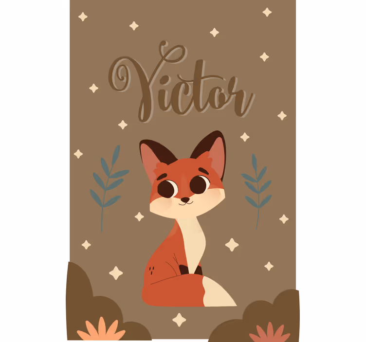Custom fox design kids roller blind - TenStickers