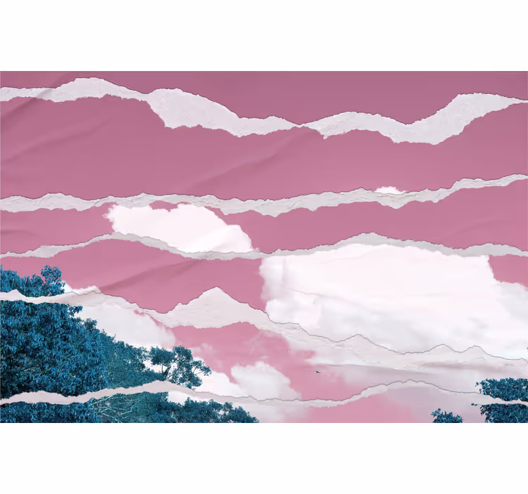 Cloudy Pink Horizon roller blind clouds - TenStickers