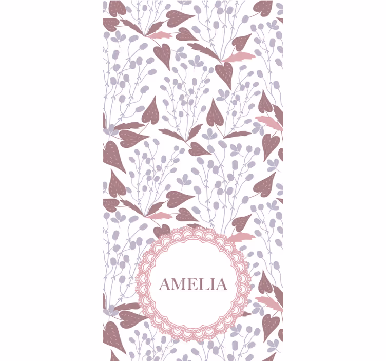 CUSTOM NAME FLOWER PATTERN roller blind flowers - TenStickers