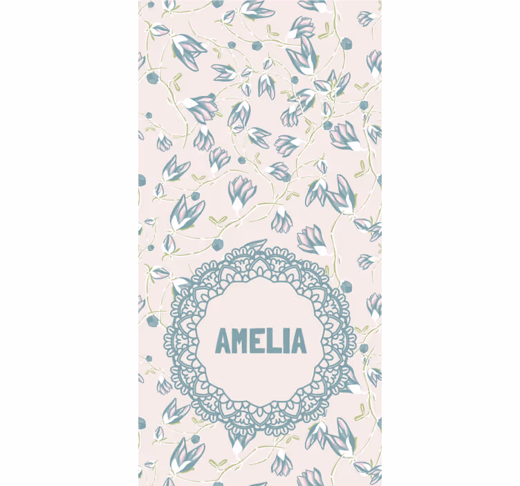 Name with delicate floral motif teenage roller blind - TenStickers