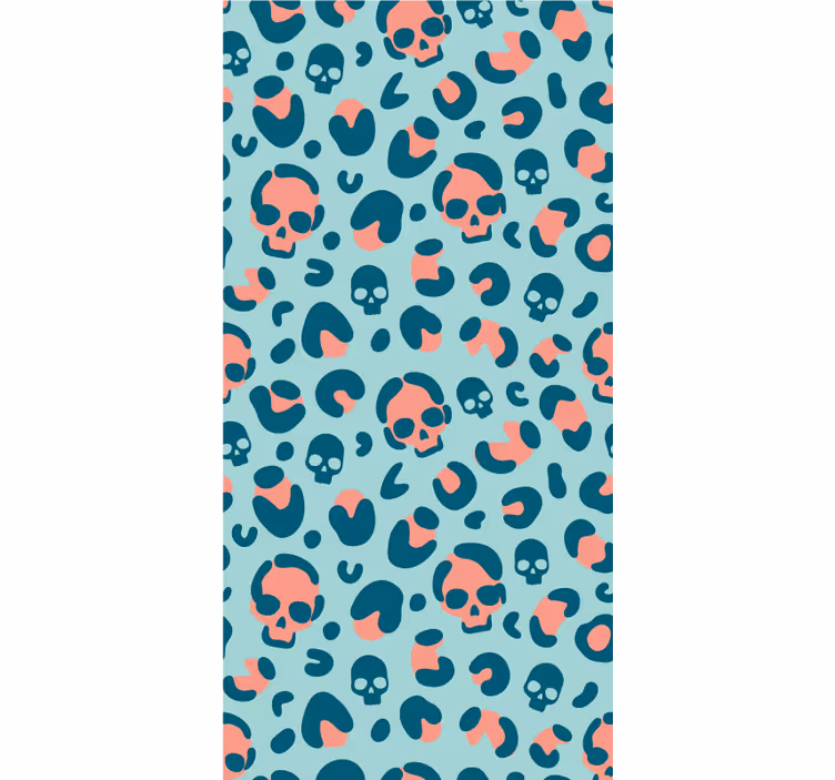 Skulls on leopard print fun roller blind - TenStickers