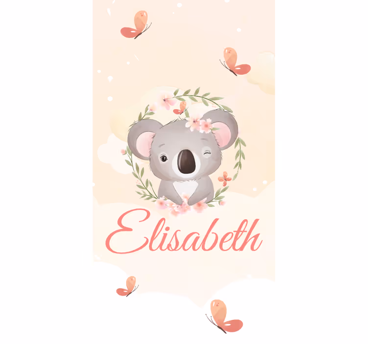 Kids roller blind baby koala personalized name - TenStickers