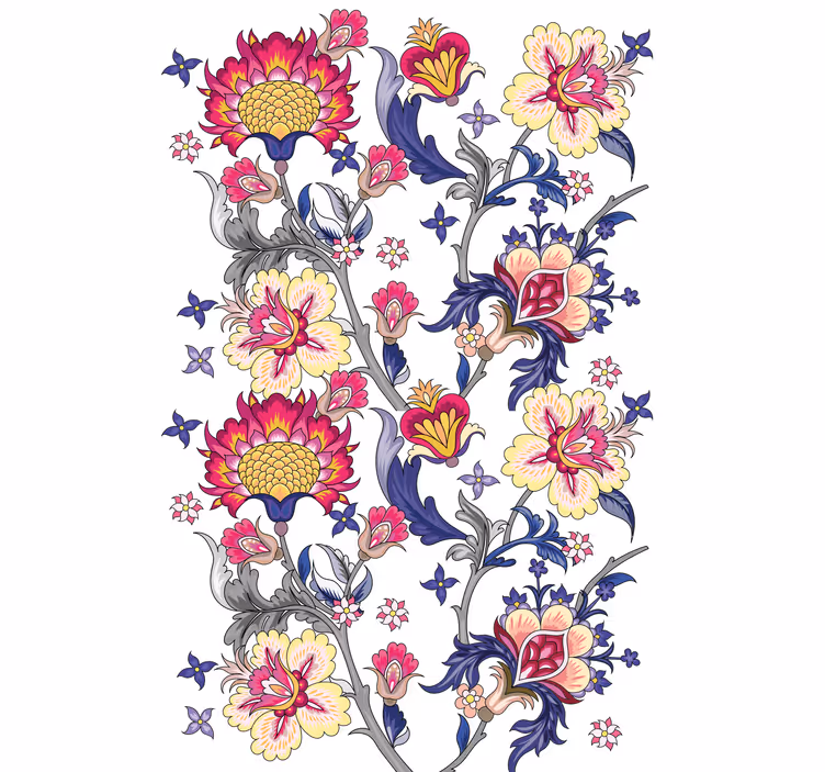 Floral roller blind vibrant floral arrangement - TenStickers