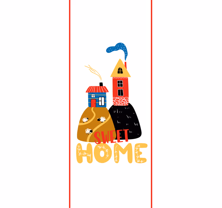 Magical house modern folk art Nordic blind - TenStickers