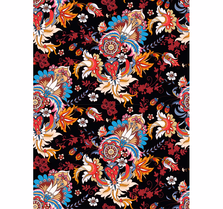 Floral roller blind with lively floral design - TenStickers