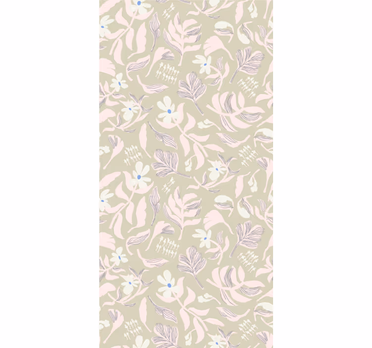 Beige leaf theme roller blind flowers - TenStickers