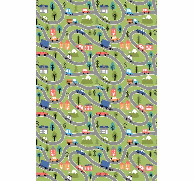 Colorful vehicle roads kids roller blind - TenStickers