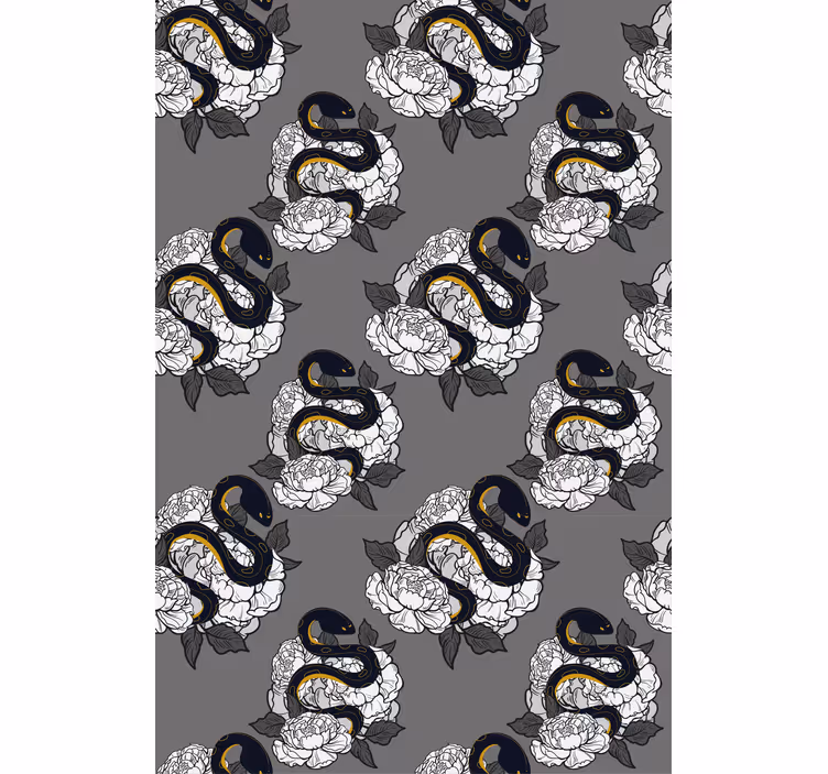 Snake and flower pattern animals roller blind - TenStickers