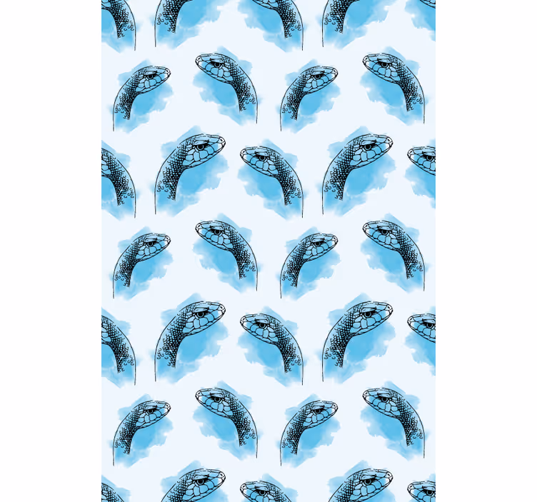 Blue snake faces animal roller blind - TenStickers