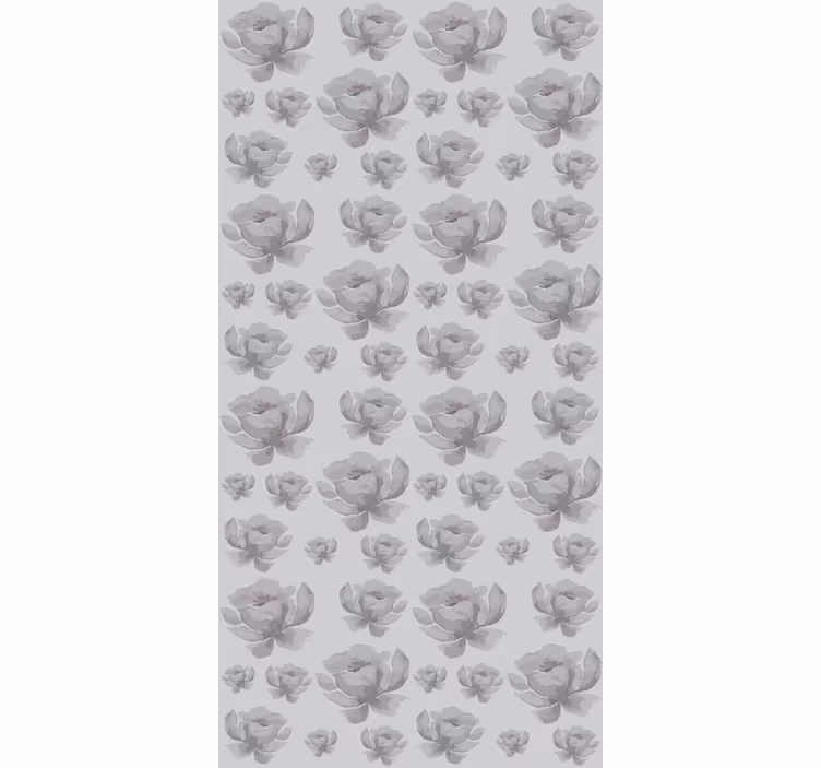 Grey delicate design roller blind flowers - TenStickers